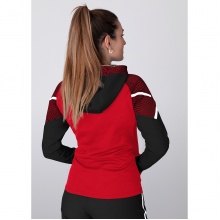 JAKO Hooded Jacket Performance (Polyester Fleece) red/black Women